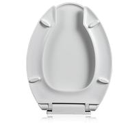 Asiento de inodoro alargado frontal abierto comercial con tapa resistente de cierre suave para baños y fácil limpieza