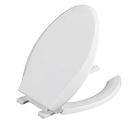 Asiento de Inodoro Alargado, Frontal Abierto con Tapa, bisagra de Cierre Lento, fabdo en plástico PP, para Alquiler o Uso Comercial, Color pequeña Sorpresa