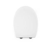 Asiento de inodoro antibacteriano Beldray - cierre suave, botón de liberación rápida, fácil de instalar, se adapta a la mayoría de los inodoros de tamaño estándar, 23 x 48 cm, duroplástico, blanco