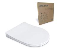 Asiento de inodoro Aqua Bagno Diamond Universal D-Form Premium - asiento de inodoro de polipropileno con cierre suave y extraíble - asiento del inodoro - easyclean
