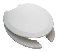 Asiento de Inodoro Comercial Alargado, Tapa de PP Blanca con Apertura Frontal, liberación rápida para una Limpieza fácil, Tapa de Inodoro de Cierre Suave y silencioso.