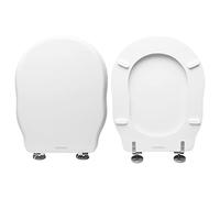 Asiento de inodoro compatible con Royal Althea, madera revestida de resina de poliéster, color blanco HYDRO HOME