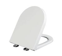 Asiento De Inodoro Con Abatimiento De Cierre Lento, En Forma De D Asiento Para Baño Fabricado En Plástico Reistente Color Blanco Con Kit De Instalación. En Forma De U,36 * 46cm