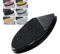 Asiento de inodoro con brillo asiento tranquilo tranquilo suave tapa de inodoro cerca de inodoro universal con bisagras de liberación rápida de acero inoxidable/luz de estrella negra
