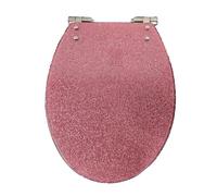 Asiento de inodoro con brillo seco suave de cierre cerrado/agujeros ciegos fijo/asiento de inodoro estándar, asiento de inodoro de resina con brillo brillante, bisagra de liberación rápida, rosa