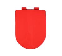 Asiento de inodoro con cierre suave en forma de D con liberación rápida para una fácil limpieza, bisagras ajustables de fijación superior, elegantes asientos de inodoro en forma de D en rojo, morado