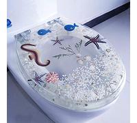 Asiento de Inodoro con Cierre Suave, Tapa de Inodoro de liberación rápida, Gran seleión de Bases de Inodoro Coloridas, bisagras Resistentes, J