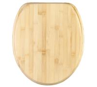 Asiento de inodoro con descenso automático, fácil montaje, bisagras estables, bambú