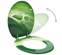 Asiento de inodoro con tapa 2 uds MDF verde diseño gota de agua,Bricolaje,Fontanería,Piezas y herramientas para componentes de fontanería,Accesorios de baño y bidé,Asientos de inodoros y bidés-3056407