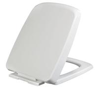 Asiento De Inodoro Cuadrado Blanco, Tapa De Inodoro De Cierre Suave Y Silencioso, Sistema De Liberación Rápida Para Una Fácil Limpieza, Tapa De WC Antideslizante De Polipropileno, 06B - 36x45cm