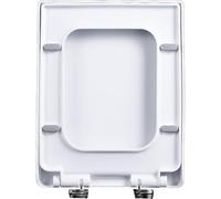 Asiento De Inodoro Cuadrado De Cierre Suave, Bisagras De Fijación Superior Fáciles De Limpiar Y Ajuste Ajustable, Elegante Diseño Rectangular Moderno (06C)