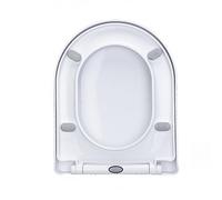 Asiento de inodoro, cubierta de liberación rápida en forma de D blanca con bisagras, asiento de cuenco de plástico