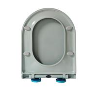 Asiento de inodoro D de forma d de forma alargada - Cierre suave - Tapa de inodoro UF resistente con un botón Bisagra de liberación rápida fácil de limpiar - accesorios superiores Asiento de lente