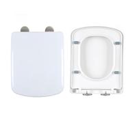 Asiento de inodoro de cierre silencioso, multifuncional, material de polipropileno desmontable para cuencos cuadrados, accesorios de baño tipo rectangular