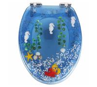 Asiento de inodoro de cierre suave, asiento de inodoro de resina transparente de cierre suave para inodoros tipo U V O, 33-39 x 42-49 cm, multicolor, paquete de 1 (estilo H)