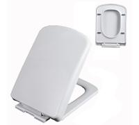 Asiento de inodoro de cierre suave, bisagra ajustable, instalación rápida, material de polipropileno grueso, tapa cuadrada redondeada que nunca se afloja