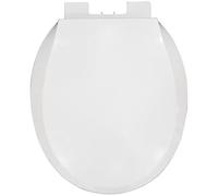 Asiento de inodoro de cierre suave de alta calidad, diseño frontal abierto silencioso, liberación rápida para una fácil limpieza, tapa de plástico blanco en forma de O para mayor comodidad y estilo