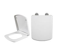 Asiento de inodoro de cierre suave, parte delantera curvada de liberación rápida, fácil de limpiar, 355 x 430 mm, fijación superior, mejora el diseño higiénico de tu baño