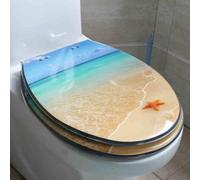 Asiento de inodoro de cierre suave, resina transparente para inodoros tipo U V O, multicolor, paquete de 1 (estilo H), fácil instalación, diseño duradero