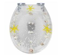 Asiento de inodoro de cierre suave, resina transparente para inodoros tipo U V O, multicolor, paquete de 1 (estilo H), fácil instalación, diseño duradero