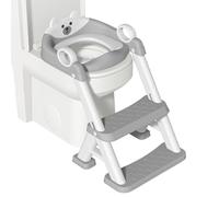 Asiento de inodoro de entrenamiento para orinal, asiento de entrenamiento 2 en 1, asiento de entrenamiento para orinal ajustable con escalones, mango antideslizante y cojín suave, asiento de inodoro