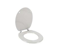 Asiento de inodoro de madera Beldray - Diseño clásico, Fácil de instalar y quitar, compatible con de inodoros estándar, tamaño del asiento 36.5 x 42.5cm (ancho x fondo), tamaño de tapa 34.3 x 41.2cm