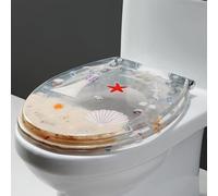 Asiento de inodoro de resina transparente con bisagras de cierre silencioso para una fácil limpieza, decorativo y liberación rápida