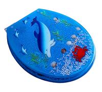 Asiento de inodoro de resina transparente de cierre suave con diseño marino higiénico para instalación de montaje superior