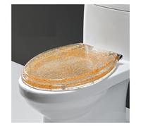 Asiento de inodoro de resina transparente, tapa redonda de cierre suave, fácil de limpiar, diseño moderno, ajuste universal, actualización de baño, cubierta de inodoro duradera y elegante para uso
