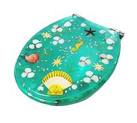 Asiento de inodoro decorativo de resina con bisagras fuertes para una fácil instalación y extracción