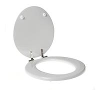 Asiento de inodoro diseñado para IDEAL STANDARD SMALL madera poliéster con cremallera inoxidable - Color: blanco - Cierre: suave (Soft Close)