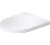 Asiento de inodoro Duravit Balcoon, superpuesto, bisagra de acero inoxidable, sin mecanismo de cierre suave, 0027613200, Color: Seda blanca mate