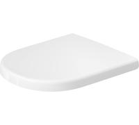 Asiento de inodoro Duravit D-Code, extraíble, con caída amortiguada, fijación por pasador, 360x440mm, superpuesto, blanco alto brillo, bisagras de acero inoxidable, 0028490021
