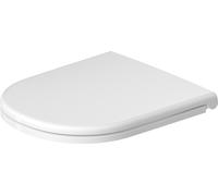 Asiento de inodoro Duravit D-Code, extraíble, con mecanismo de cierre amortiguado, fijación por pasador, 374x433mm, blanco brillo intenso, bisagras de acero inoxidable, 0021, 0028190000, Versión: Auto