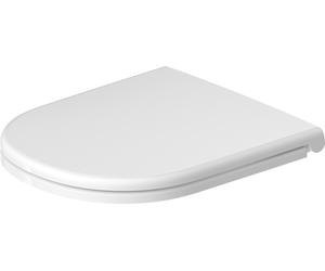 Asiento de inodoro Duravit D-Code, fijación por tornillos, 374x433mm, blanco alto brillo, bisagras de acero inoxidable, 0021, 0028210000, Versión: Automontaje de bisagras