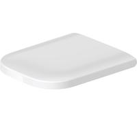 Asiento de inodoro Duravit Happy D.2 con bisagras SoftClose de acero inoxidable, con caída amortiguada, 0064590000, Color: Color interior blanco, color exterior blanco