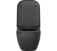 Duravit Happy D.2 tapa WC, tapa de wc con mecanismo de cierre suave y lento, asiento de inodoro de urea duroplast, tapadera wc con bisagras de acero inoxidable, tapa en antracita mate