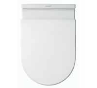 Duravit Starck 3 tapa WC, asiento de inodoro de urea duroplast, tapadera wc con bisagras de acero inoxidable, tapa de wc en forma de D, tapa de inodoro blanco