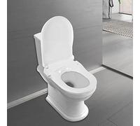 Asiento de inodoro en forma D bidet con tapa higiénica integrada antibacteriana no eléctrica, tapa de inodoro para cuidado íntimo, color blanco