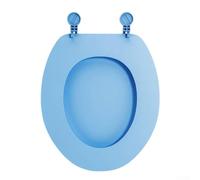 Asiento de inodoro en forma de U con cierre suave que reduce el ruido, liberación rápida para una fácil extracción y limpieza, material de urea fuerte para un uso duradero (tipo O azul)