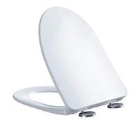 Asiento de inodoro en forma de U con mecanismo de cierre lento, tapa duradera montada en la parte superior con almohadilla amortiguadora para mayor comodidad y reducción de ruido