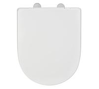 Asiento de inodoro exclusivo nº 3 con descenso automático, apto para Villeroy & Boch O.novo y cerámica comercial, tapa de inodoro de doble plast antibacteriano, 36,5 x 45 cm, color blanco mate