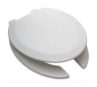 Asiento de inodoro frontal abierto con tapa, plástico de cierre suave, bisagras de liberación rápida para una fácil instalación y limpieza, diseño alargado, ideal para uso comercial