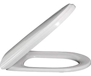 Asiento de inodoro Hommage de Villeroy & Boch, Ovale, bisagras de latón noble, SoftClose, QuickRelease, 430x485x80mm, blanco alpin CeramicPlus, 8809S6R1