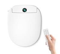 Asiento de Inodoro Inteligente Calefactable con Boquilla - Bidet con Agua Caliente y Secador, Esterilización UV | 4 Modos de Limpieza, Presión Ajustable, Boquillas Autolimpiables y Luz Nocturna