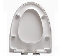 Asiento de inodoro lento cerrado, asiento de inodoro PP blanco con bisagras ajustables de 360 ° y liberación rápida para que sean fáciles de instalar y limpiar, cubierta del asiento del inodoro en