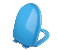 Asiento de inodoro ovalado azul en forma de U, asiento de inodoro de polipropileno con amortiguación de cierre silencioso, bisagra de liberación rápida, ajuste universal para todos los inodoros