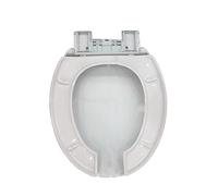 Asiento de inodoro redondo de cierre suave, diseño frontal abierto, ajustable, mesa blanca y fácil de instalar para mejorar el baño