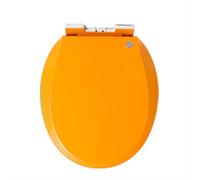 Asiento de inodoro redondo de cierre suave, tapa silenciosa de cierre lento de liberación rápida para una fácil instalación y limpieza, asiento de inodoro de polipropileno en forma de O, color naranja