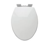 Asiento de Inodoro Redondo de Gran Apertura, Cierre Suave, Apertura Frontal, liberación rápida, bisagras Ajustables, Blanco, Redondo, 35,5 x 40 cm